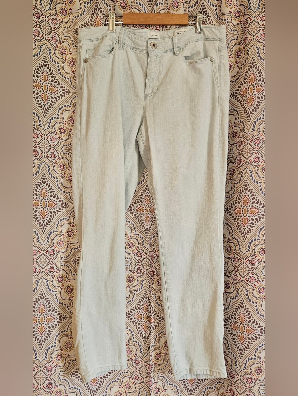 J. Jill Women’s Authentic Fit Slim Ankle Jeans Light Wash Floral Size 10